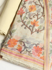 Printed Chanderi Unstitched Suit With Dupatta