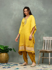 Neck Embroidered Art Silk Kurta With pants
