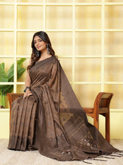 Resham Booti Woven Cotton Saree