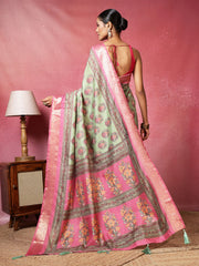 Printed Art-Tusser Saree