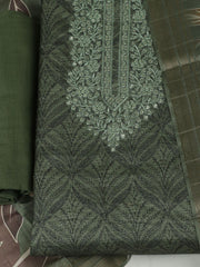 Embroidered Cotton Unstitched Suit With Pant & Dupatta