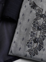Embroidered Cotton Blend Unstitched Suit With Dupatta