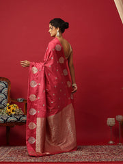 Woven Design Art Silk Onion Pink Saree