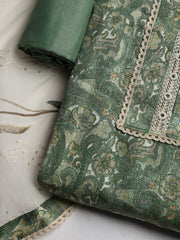 Embroidered Cotton Blend Unstitched Suit With Dupatta