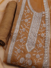 Embroidered Tissue Unstitched Suit With Dupatta