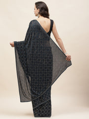 Embellished Stone Satin Saree