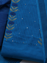 Neck Embroidered Cotton Blend Unstitched Suit With Dupatta