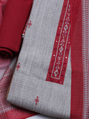 Mirror Work Tussar Unstitched Suit With Dupatta