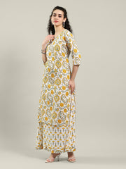 Printed Cotton Blend Kurta & Pants