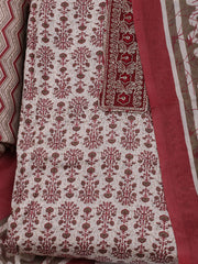Printed Cotton Blend Unstitched Suit With Dupatta
