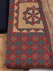 Printed Cotton Unstitched Suits Printed Suit With Pant & Dupatta