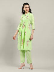 Printed Cotton Blend Kurta With Pants