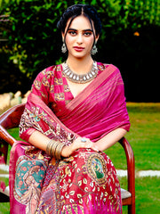 Printed Tussar Saree