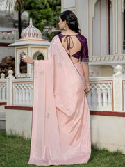 Sequence Embroidery Art Silk Saree