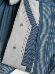 Neck Embroidered Cotton Blend Unstitched Suit With Dupatta