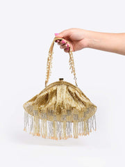 Cream Sequin Embroidered Potli Bag