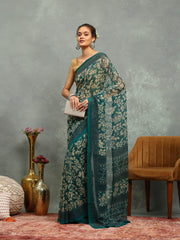 Floral Printed Georgette Saree