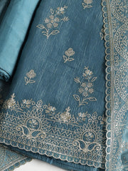 Embroidered Tissue Unstitched Suit With Dupatta