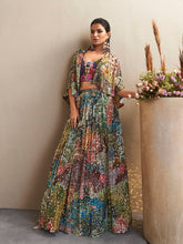 Sequin Embroidered Georgette Choli With Lehenga & Jacket