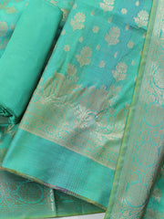 Woven Design Chanderi Unstitched Suit With Pant & Dupatta