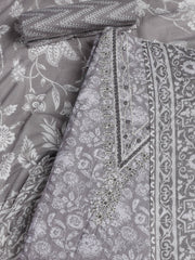Printed Cotton Blend Unstitched Suit With Dupatta