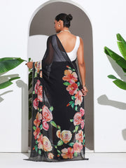 Floral Printed Georgette Saree