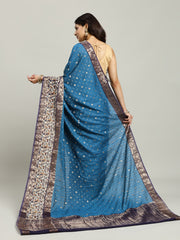 Digital Printed Cotton Blend Woven Saree