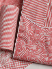 Printed Cotton Blend Unstitched Suit With Dupatta