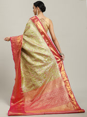 Woven Brodcade Zari Jaal Art Silk Saree