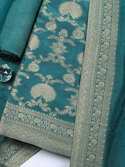 Woven Design Chanderi Unstitched Suit With Pant & Dupatta