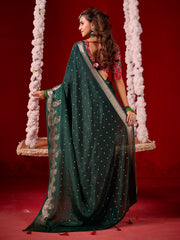 Plain Crepe Saree