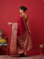 Woven Design Art Silk Magenta Saree
