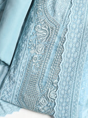 Chikan Work Georgette Unstitched Suit With Dupatta