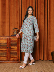 printed Cotton Blend Kurta