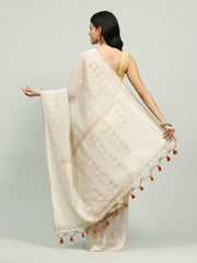 Embroidered Border Booti Art Silk Saree