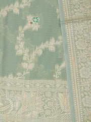 Woven Design Chanderi Unstitched Suit With Pant & Dupatta