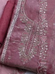 Embroidered Tissue Unstitched Suit With Dupatta