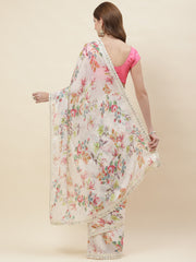 Digital Floral Printed Chiffon Saree
