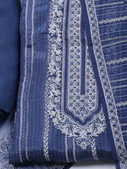 Embroidered Muslin Unstitched Suit With Dupatta