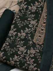 Printed Cotton Blend Unstitched Suit With Dupatta