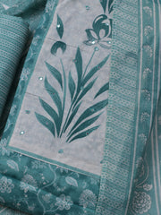 Printed Cotton Blend Unstitched Suit With Dupatta