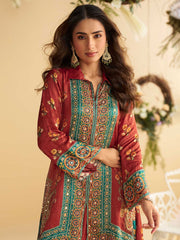 Embroidered Crepe Kurti With Plazzo