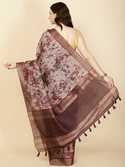 Digital Floral Printed Handloom Saree