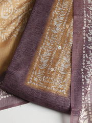 Printed Chanderi Unstitched Suit With Dupatta