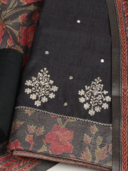 Embroidered Tussar Unstitched Suit With Dupatta