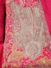 Embroidered Cotton Blend Unstitched Suit With Dupatta