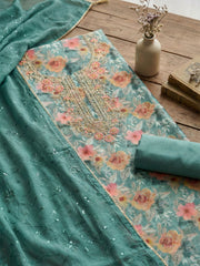 Embroidered Cotton Unstitched Suit With Pant