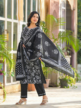 Printed Cotton Blend Kurta With Pants & Dupatta