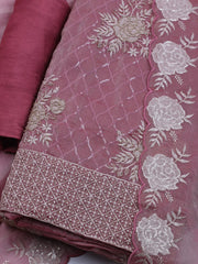 Embroidered Tissue Unstitched Suit With Dupatta