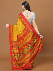 Floral Printed Crepe Woven Saree